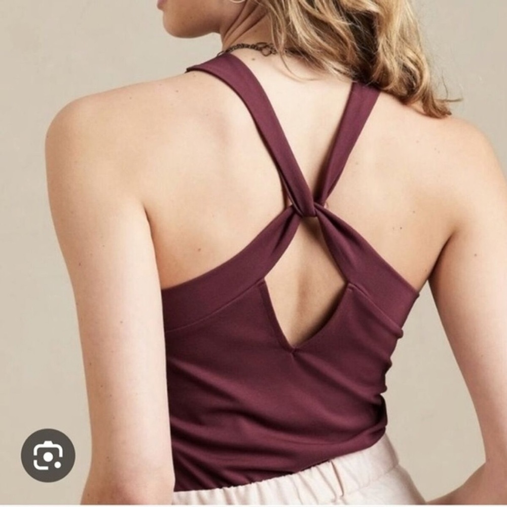 Navy Banana Republic Ponte Twist Back Top Size S